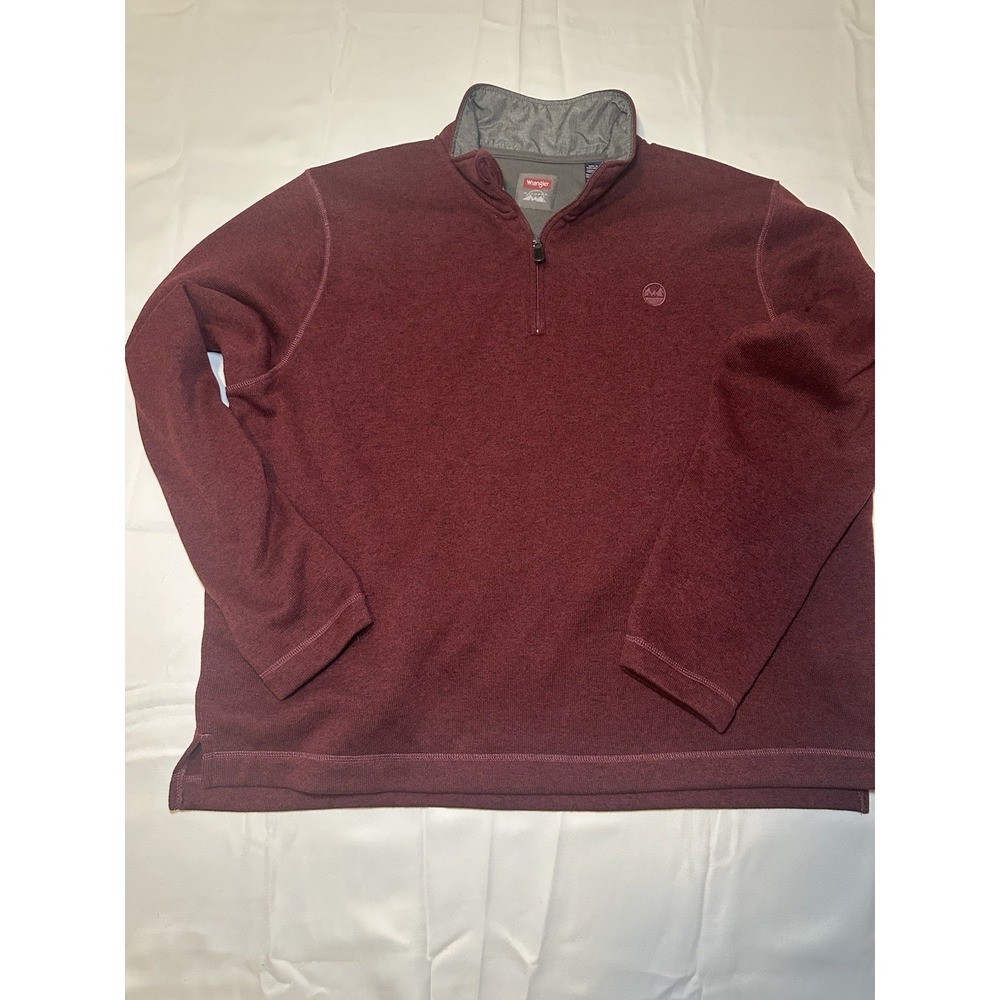 Wrangler Authentics Men's Sweater Fleece Quarter-Zip Relaxed Fit XL Cabin Core